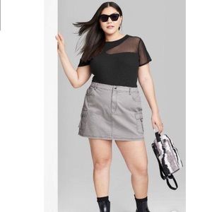 wild fable grey cargo mini skirt with side pockets